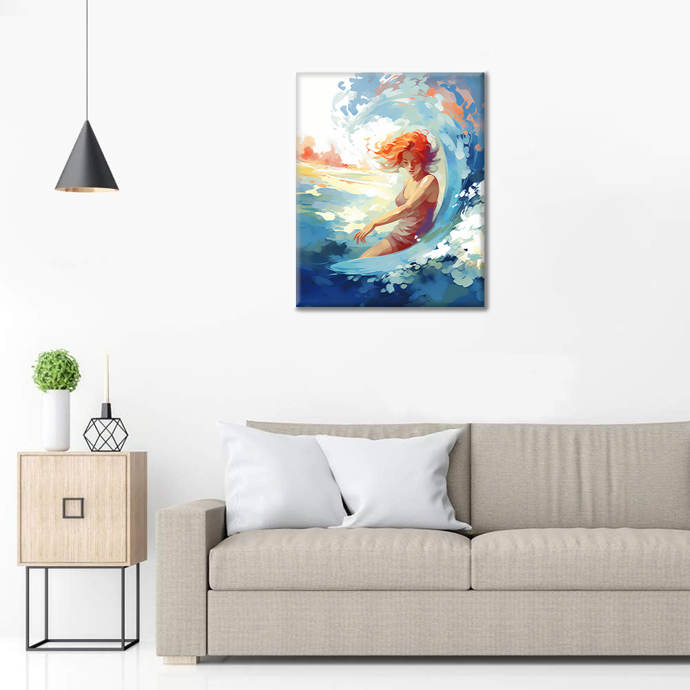 Vague et femme – Peinture par numéros
