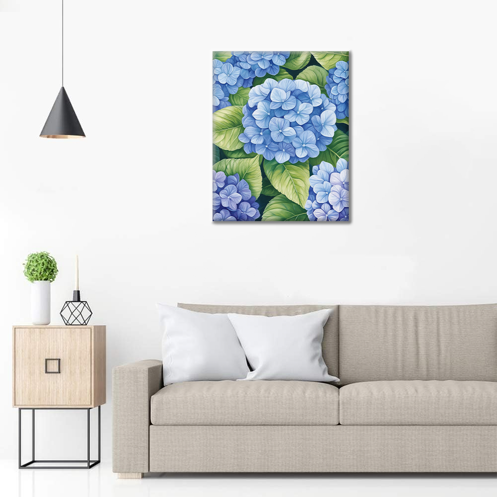 Hortensias En Groupes - Peinture par Numéros