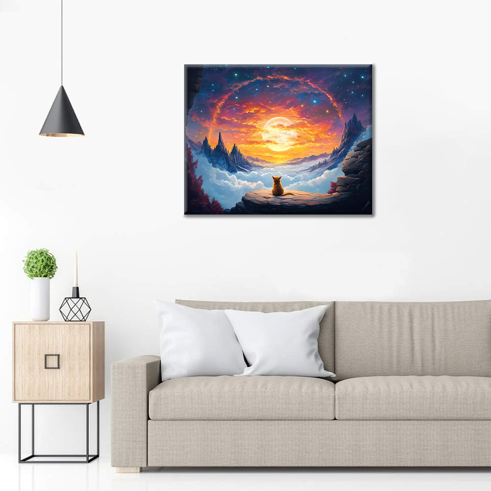 Chats et Étoiles - Peinture par Numéros