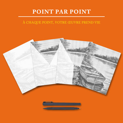 Bateaux sur le lac - Peinture à Points