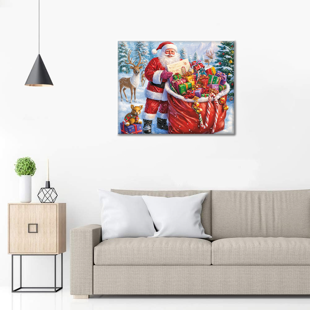 Sac cadeau du Père Noël – Peinture par numéros