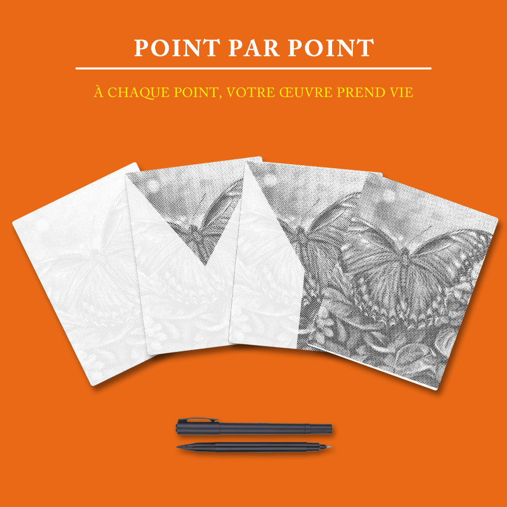 Papillon bleu - Peinture à Points