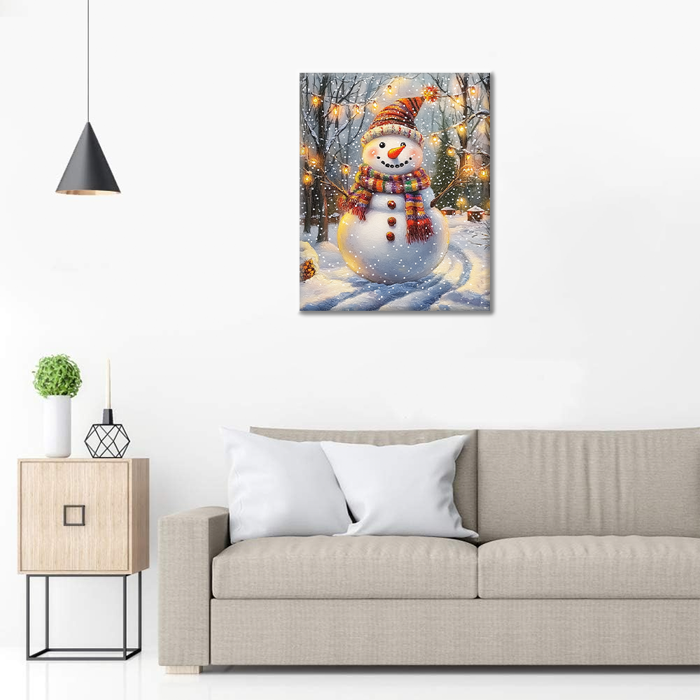 Bonhomme de neige festif - Peinture par numéros