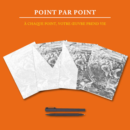 Poisson rouge - Peinture à Points