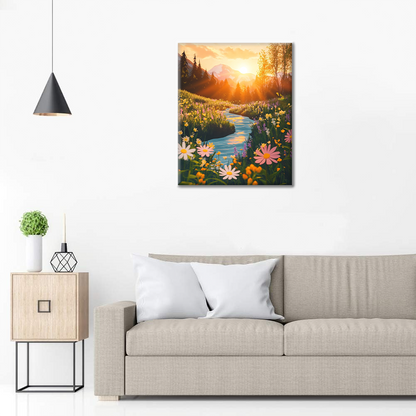 Vallée du coucher du soleil - Peinture par numéros