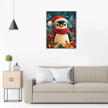 Pingouin de Noël - Peinture par numéros