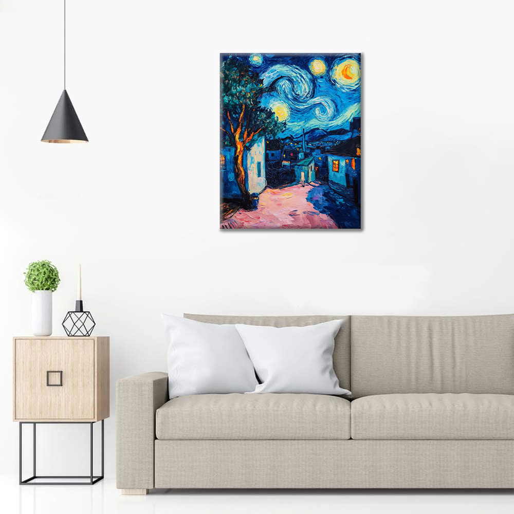 Une ville sous les étoiles - Peinture par numéros