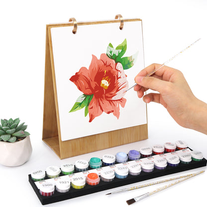Édition Fleurs – Calendrier de Bureau 2027 à Peindre par Numéros