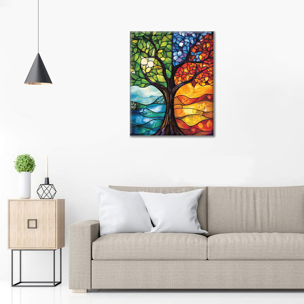 Arbre des quatre saisons – Peinture par numéros