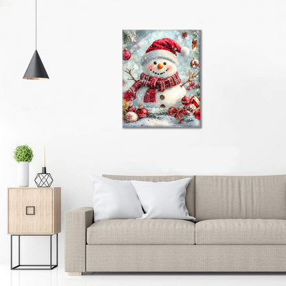 Figurine de Noël enneigée - Peinture par numéros