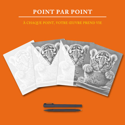Adorable tigre - Peinture à Points
