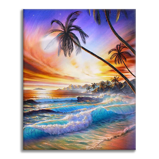 Plage tropicale – Peinture par numéros