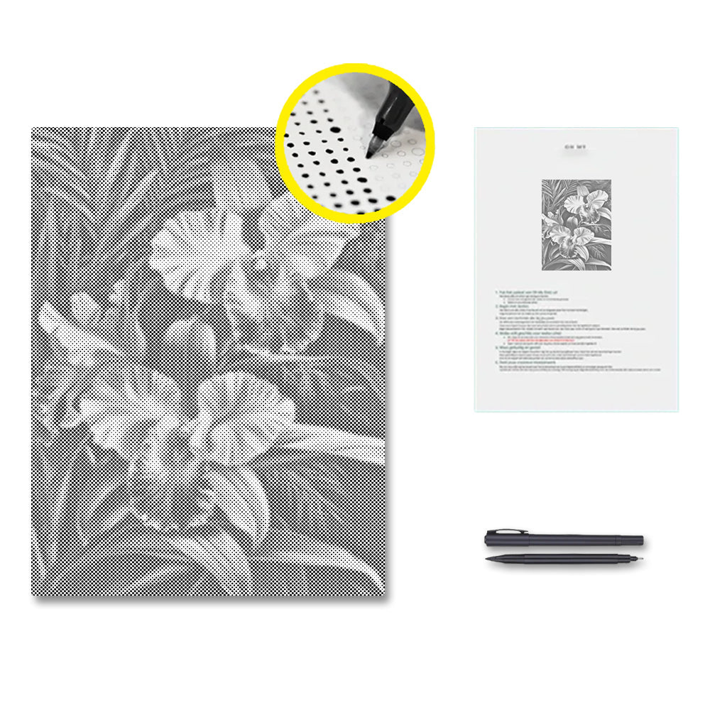 Orchidée rose - Peinture à points