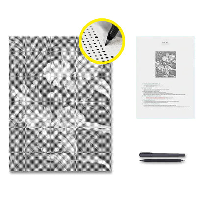 Orchidée rose - Peinture à points