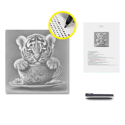 Adorable petit tigre - Peinture à points