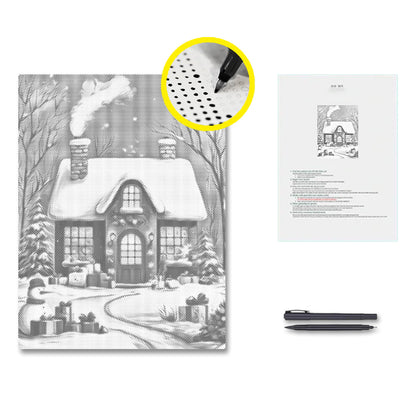La maison de Noël - Peinture à points