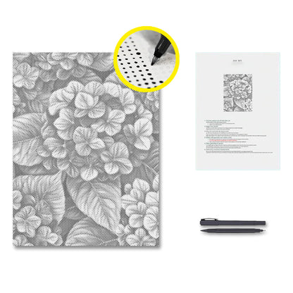 Hortensias en groupes - Peinture à points