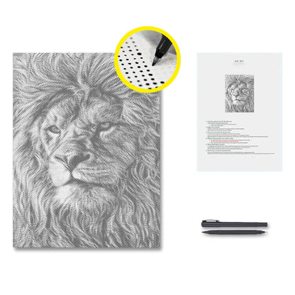 Lions géants africains - Peinture à points