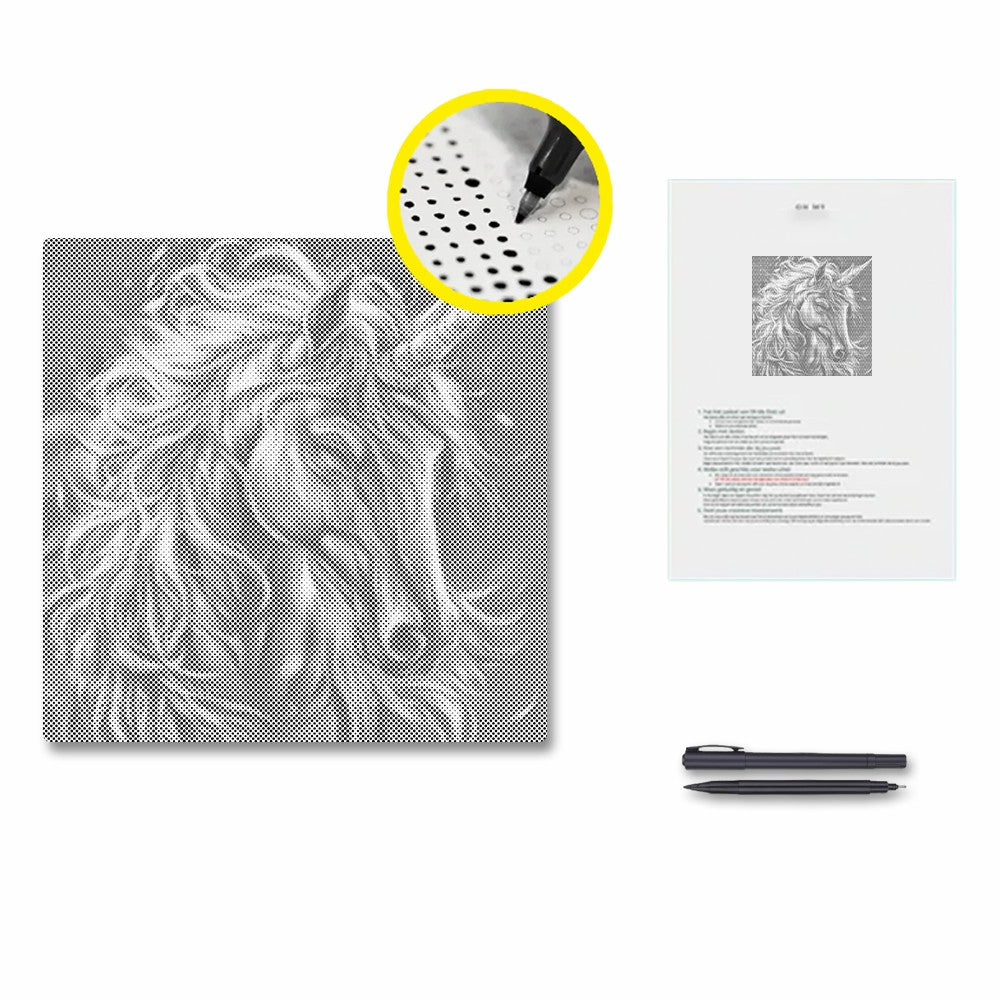 Licorne majestueuse - Peinture à points