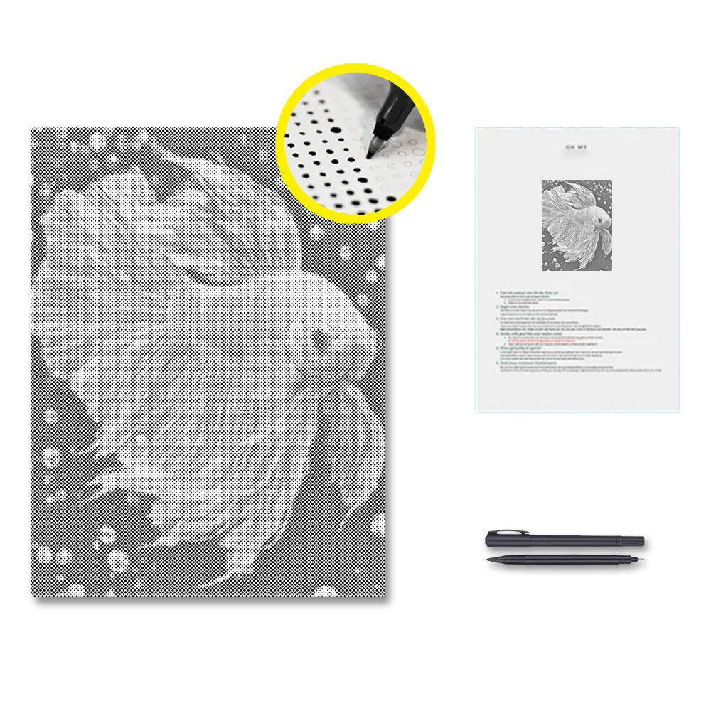 Poisson betta bijou - Peinture à points