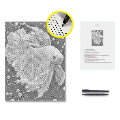 Poisson betta bijou - Peinture à points