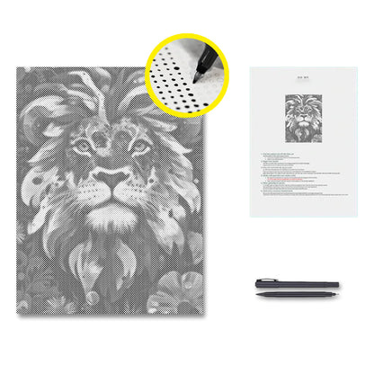 Lion au cœur courageux - Peinture à points