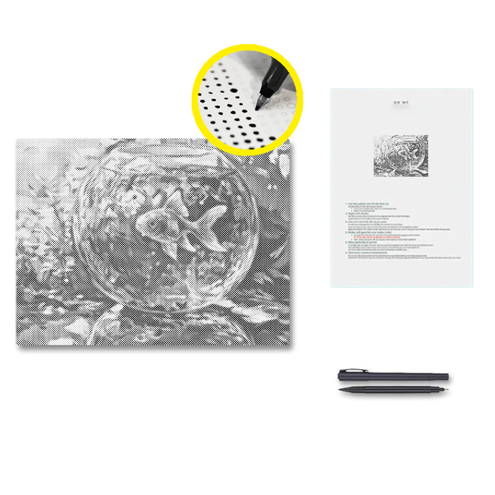Poisson rouge - Peinture à points