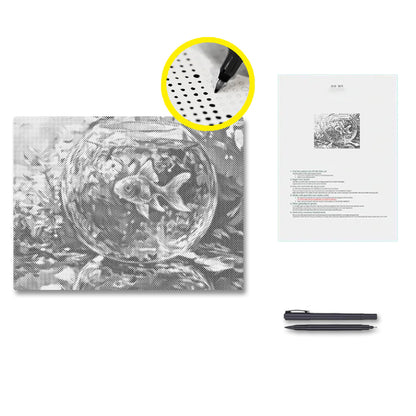Poisson rouge - Peinture à points
