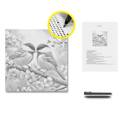 Oiseaux amoureux - Peinture à points