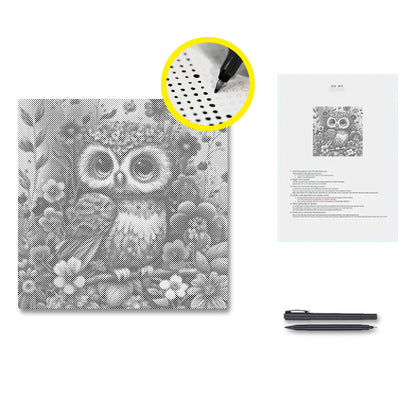 Bébé hibou doux et mignon - Peinture à points