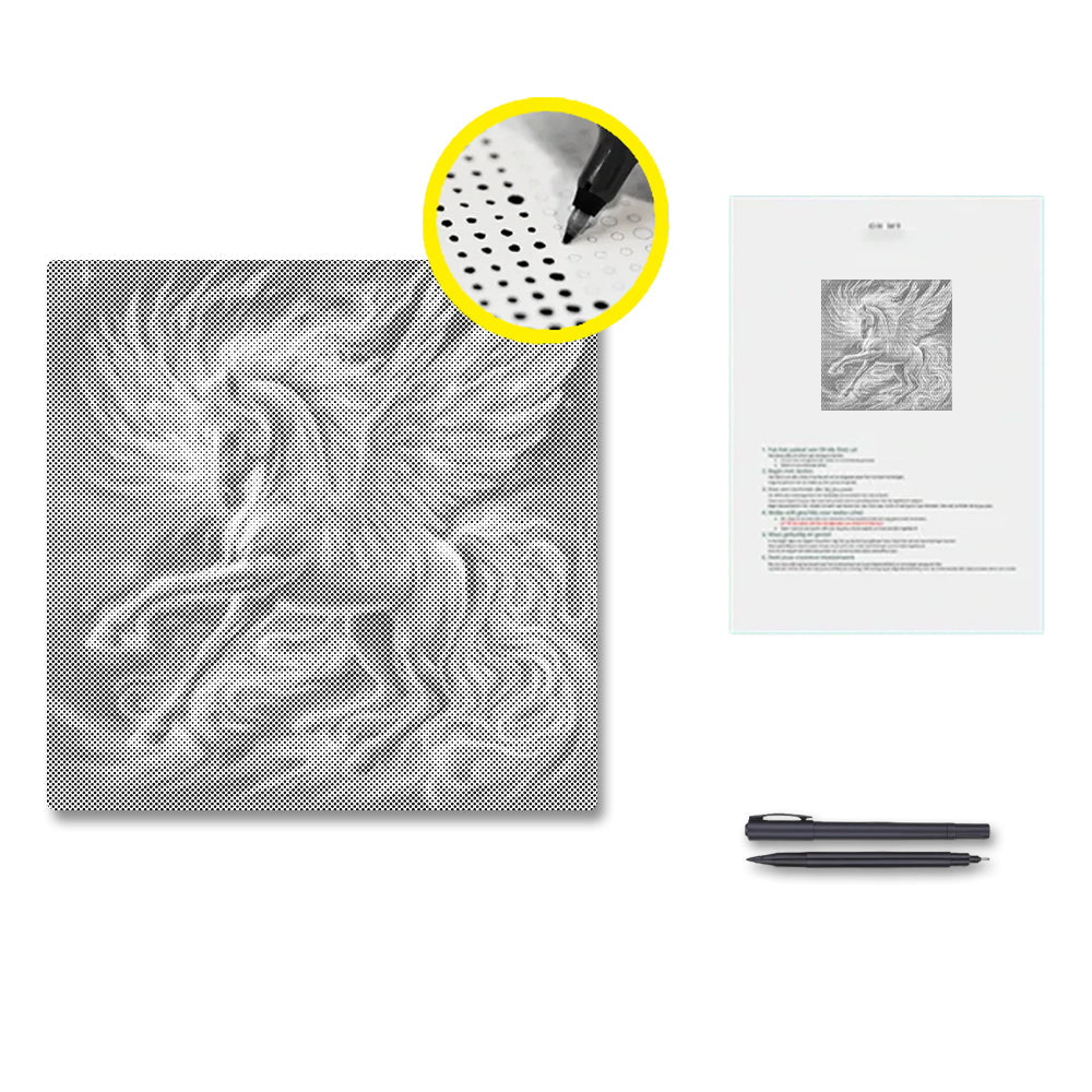 Pégase lumineux - Peinture à points