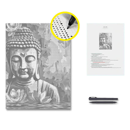 Bouddha avec une fleur - Peinture à points