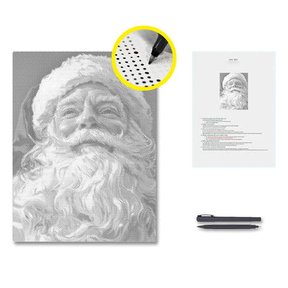 Le Père Noël bienveillant - Peinture à points
