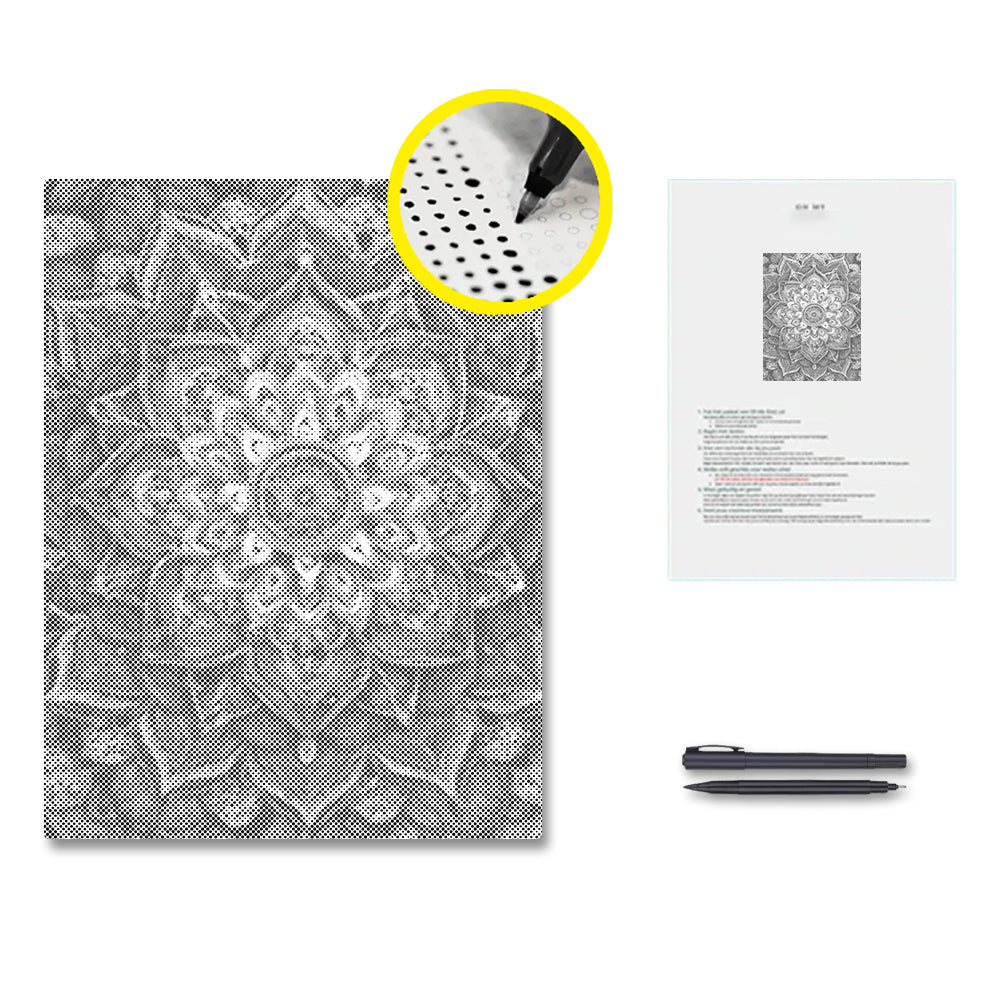 Mandala de fleurs arc-en-ciel - Peinture à points