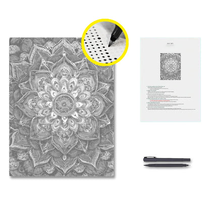 Mandala de fleurs arc-en-ciel - Peinture à points
