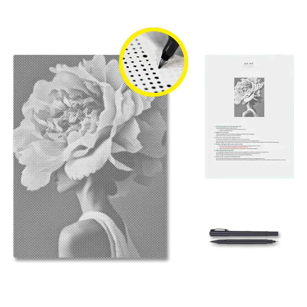 Femme Fleur - Peinture à points