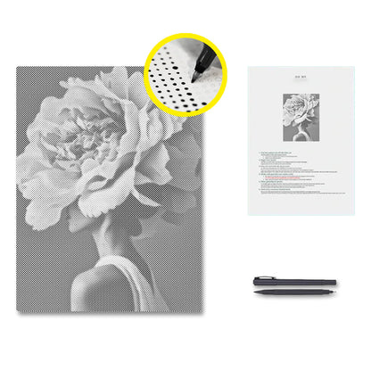 Femme Fleur - Peinture à points