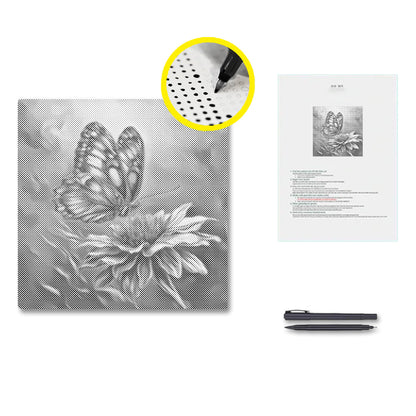 Papillon vibrant - Peinture à points