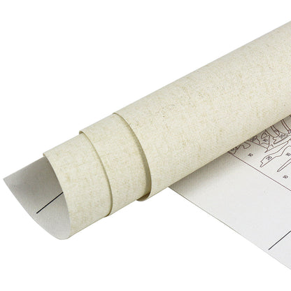 Canal d’automne et tour d’église – Peinture par numéros