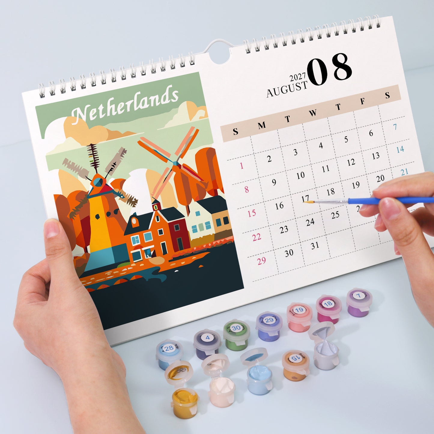 Édition Monuments Célèbres – Calendrier de Bureau 2027 à Peindre par Numéros