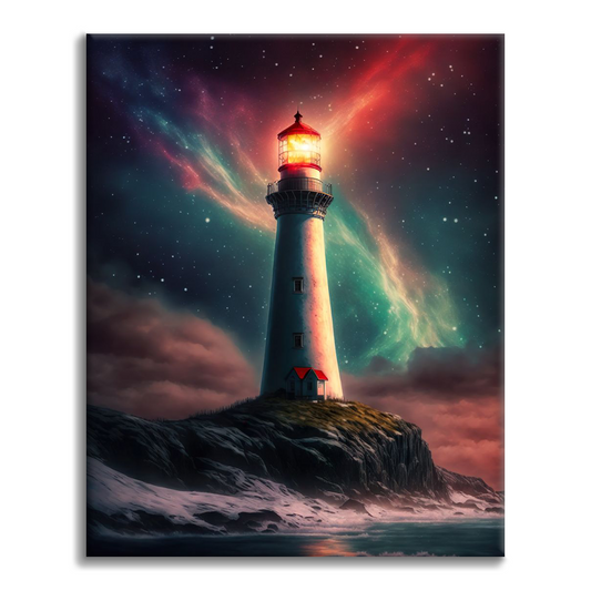 Phare des aurores boréales - Peinture par numéros