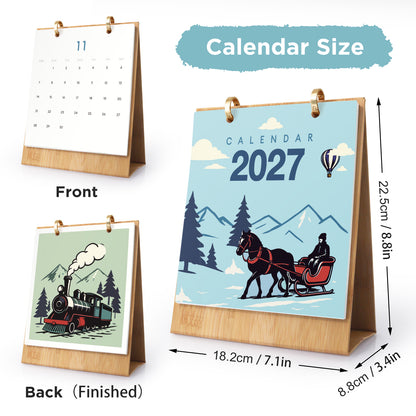 Édition Voyage Vintage – Calendrier de Bureau 2027 à Peindre par Numéros