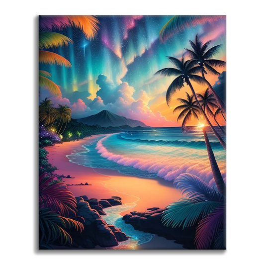 Synthwave Beach – Peinture par numéros