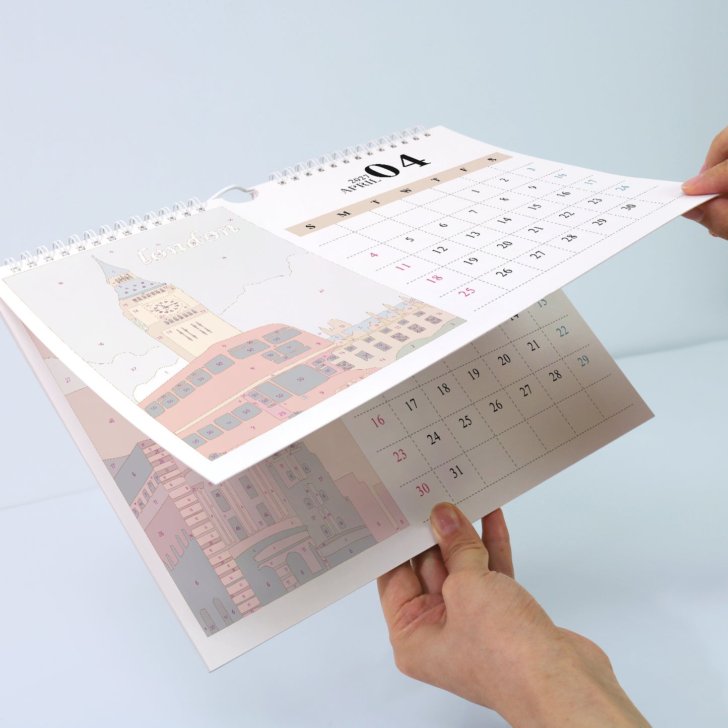 Édition Monuments Célèbres – Calendrier de Bureau 2027 à Peindre par Numéros