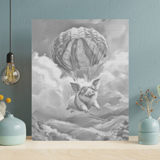 Cochon volant - Peinture à points