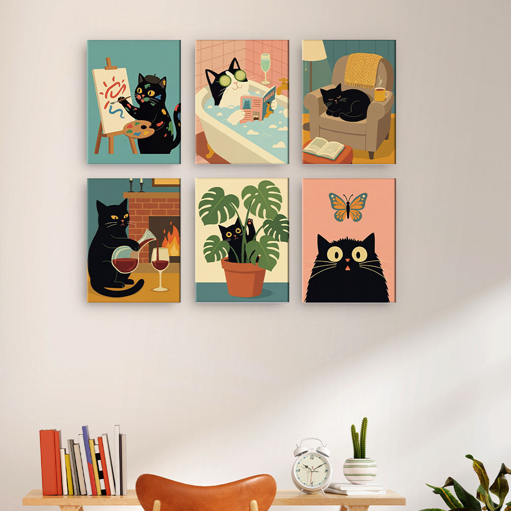 Chat noir tranquille