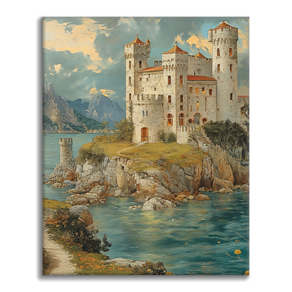 Ancien château sur la mer - Peinture par numéros