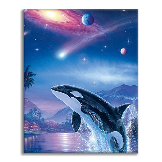 Planète baleine Aurora – Peinture par numéros