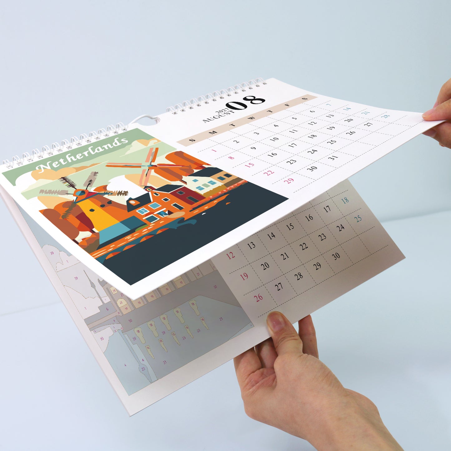 Édition Monuments Célèbres – Calendrier de Bureau 2027 à Peindre par Numéros