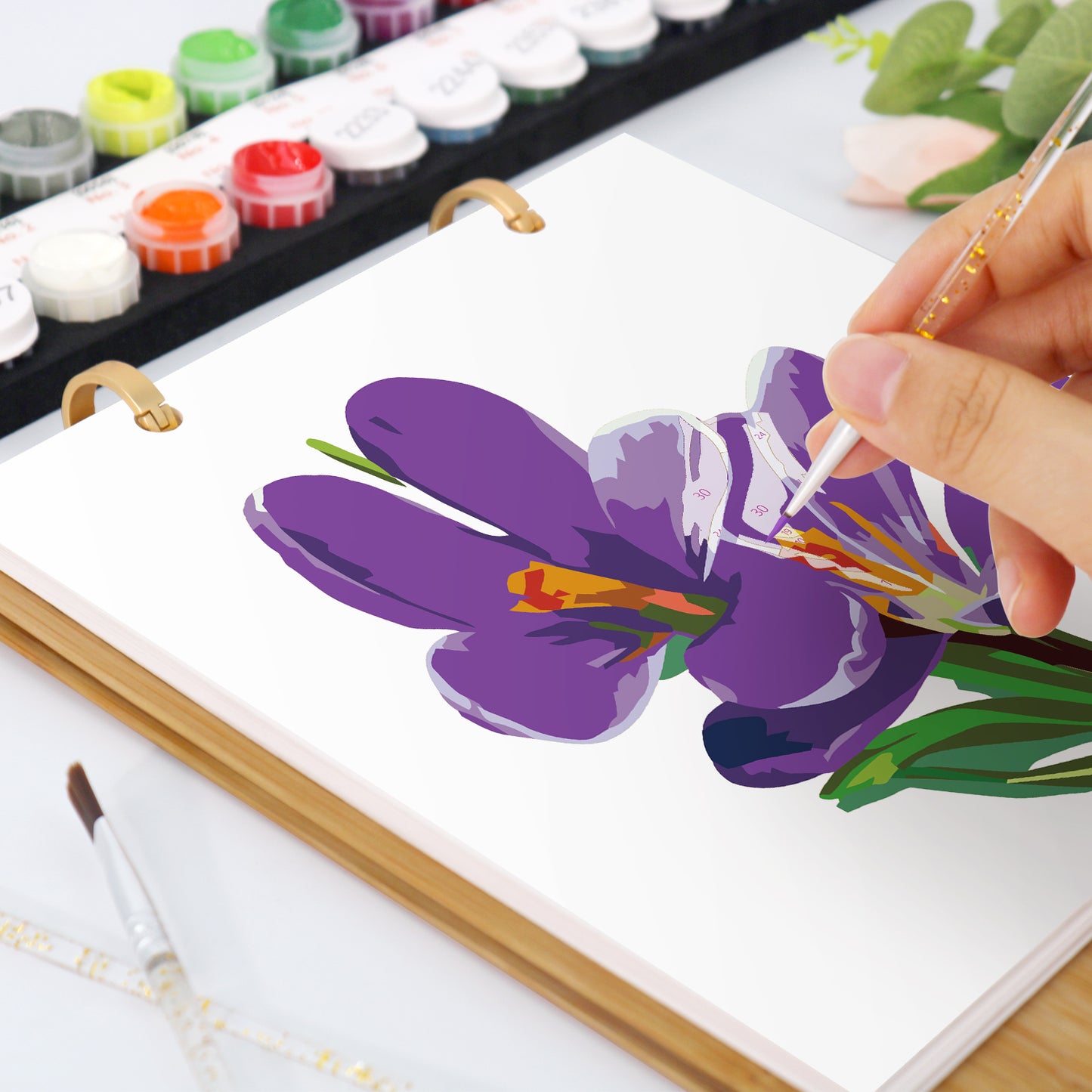 Édition Fleurs – Calendrier de Bureau 2027 à Peindre par Numéros